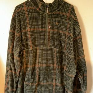 Southern Marsh Olive & Rust Plaid Half-Zip Pullover